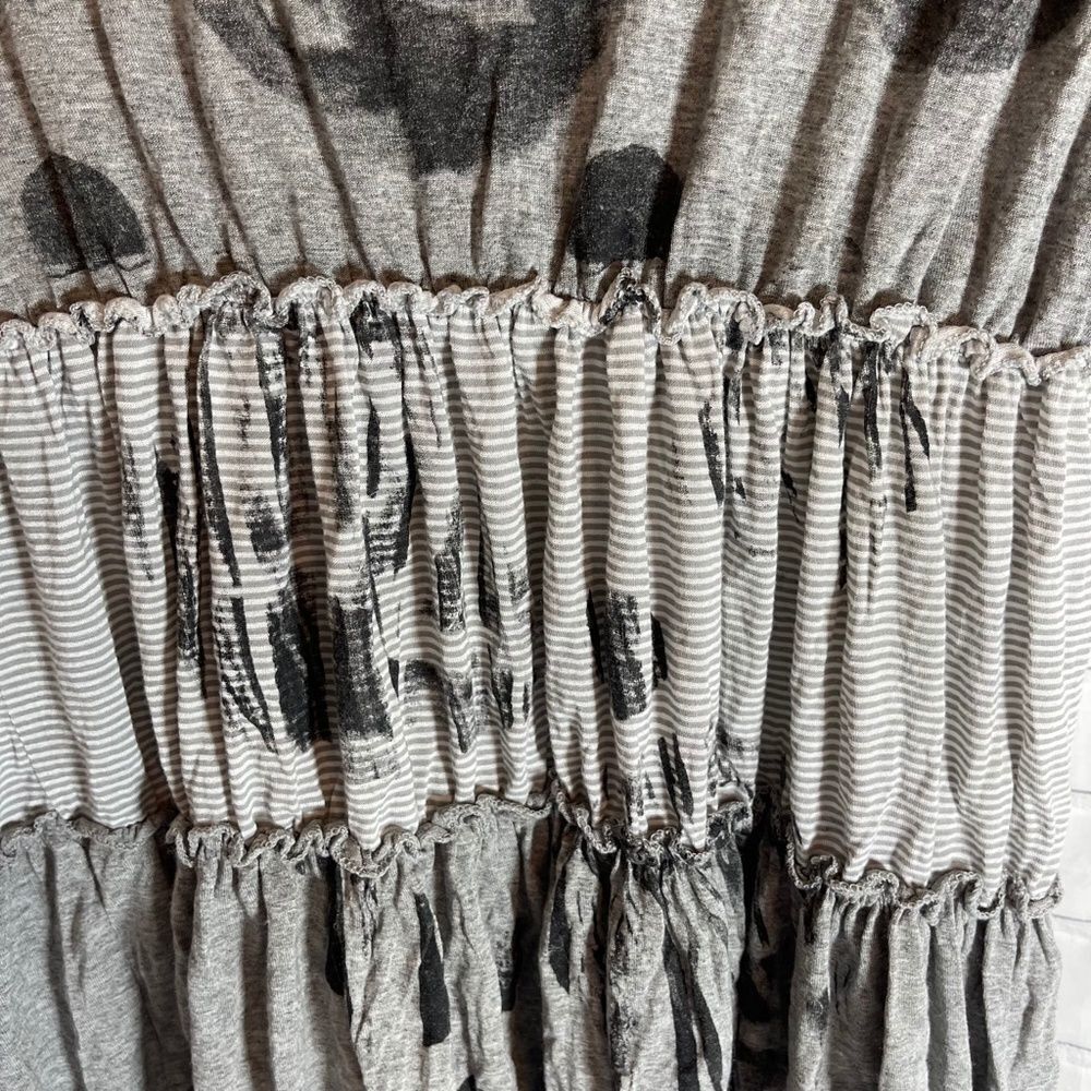 Colorine Grey Floral Print Ruffled Peasant Dress - Picture 5 of 7
